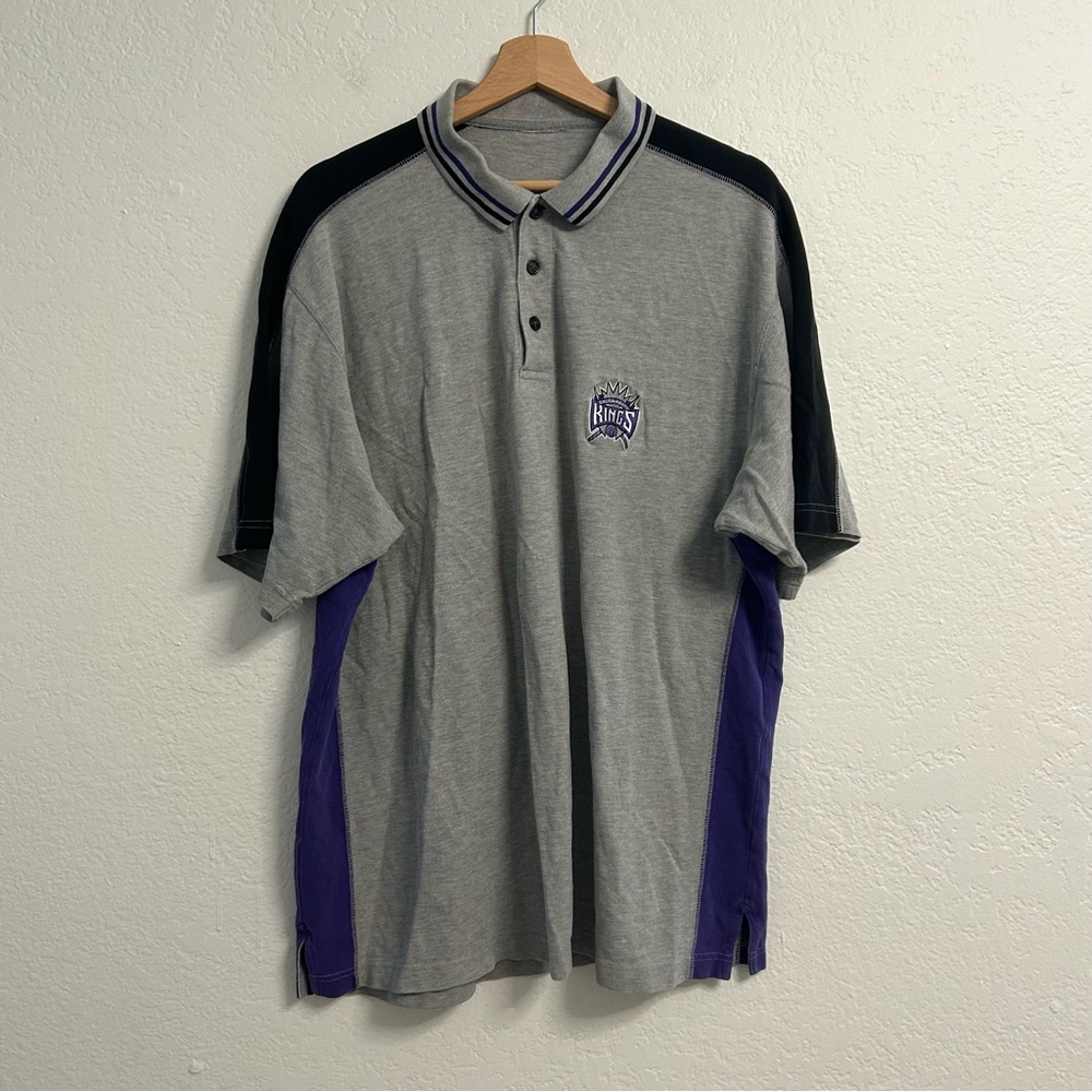 Sacramento Kings Men's Polo Shirt | Size L | Grey &‎ Purple | Sports Fan Gear